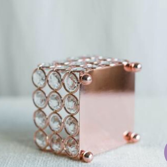 Rose Gold Votive Tealight Crystal Candle Holder - Picture 2 of 3
